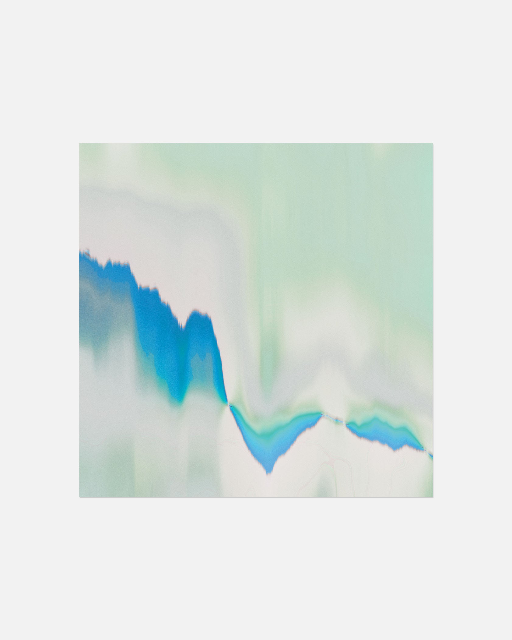 Abstract gradient ombre art poster print in pastel blue and mint shades